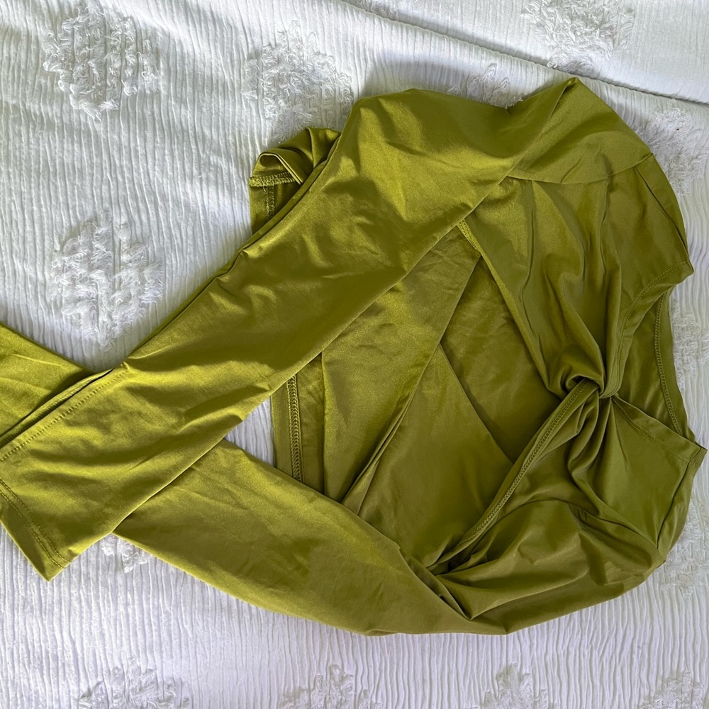 Cute olive green crop top